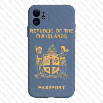 Калъф за паспорт на Фиджи за iPhone 15 14 Pro Max 13 12 11 Mini X XR XS 7 8 6S Plus SE