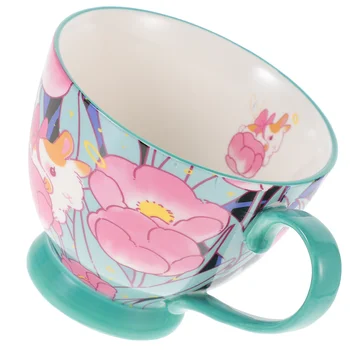 Кафеена чаша с цветен заек, чашата за кафе с концентратом Лате, красиви керамични чаши за еспресо, любители