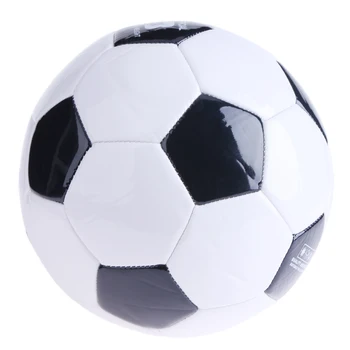 Класически футболни топки брой 3, меки футболни спортни топки от изкуствена кожа, черен, бял, с чанта-мрежа за топки и надуваеми спортни аксесоари-игли
