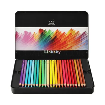 Комплект маслени акварельных моливи NYONI за рисуване на деца и възрастни В тенекиен кутия, Професионални Цветни Моливи за художници