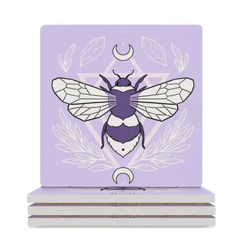 Кралицата на пчелите // Керамични подложки Pastel Nikury (квадратни) персонални керамични подложки по индивидуална заявка