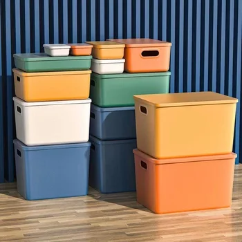 Кутия за съхранение, многофункционална кутия за съхранение, сортиране на отпадъци, пластмасов кош за багаж, стоки от първа необходимост за общежития QYaR3082