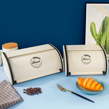 Кутия за съхранение на продукти от бял черен хляб S M Метални Съдове за печене на Притежателя за печене на сладкиши за закуски Contanier Кутия за съхранение на дома