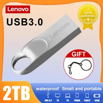 Метален USB устройство Lenovo 2 TB, преносима карта с голям капацитет, Висока скорост на трансфер на файлове с USB 3.0, Водоустойчив памет, U-диск в подарък