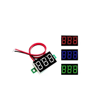 Мини 0,36-инчов DC 0-32 В 3-битов цифров червен Зелен син led дисплей, Измерване на напрежение, Волтметър, тестер