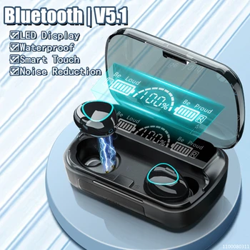 Нови безжични Слушалки Bluetooth TWS Водоустойчив Стереомузыкальная слушалките с шумопотискане HD Покана Спортни Игри Слушалки
