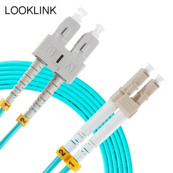 Оптоволоконная скок LOOKLINK 1-10 метра от КТ до SC UPC OM3 PVC Многомодовые дуплексные връзки влакна кабели 3,0 мм