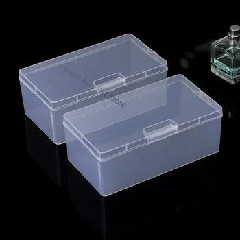 Пластмасов прозрачен контейнер за съхранение с капак, 1 бр., подходящи за дома и офиса.