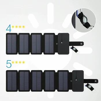 Портативни сгъваеми Слънчеви панели Roadfisher мощност 10 W, зарядно устройство с USB изход, 5 В, устройства за къмпинг, туризъм, мобилни телефони, смартфони
