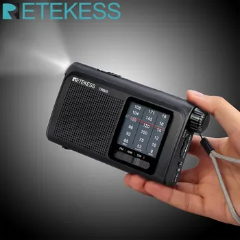 Преносимо радио Retekess TR605 FM MW SW Disaster радио Фенерче Акумулаторна батерия Високоговорител Конектор за слушалки за по-възрастни хора