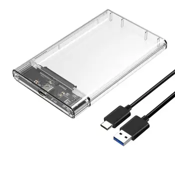 Прозрачен корпус твърд диск SSD твърд механичен 2,5-инчов лаптоп със сериен порт SATA, високоскоростен USB 3.0