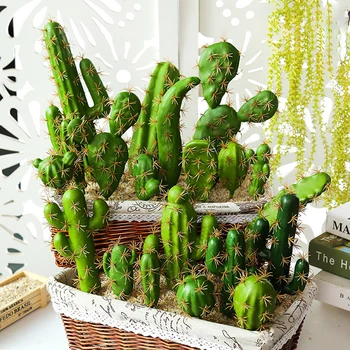 Реалистични миниатюрни фигурки от изкуствен месестата кактус, украса приказна градина 