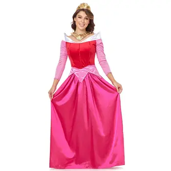 Розова рокля на принцеса прасковено цветове за възрастни, cosplay-костюм за жени, рожден ден, парти за Хелоуин, Кралят костюми, карнавални костюми