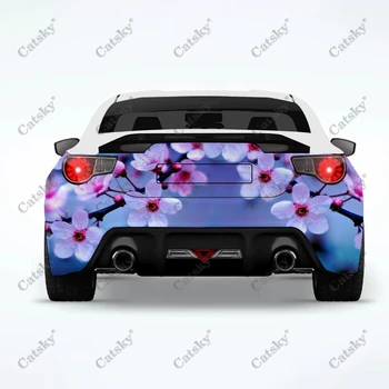 Стикер за автомобил с черешови цветове, промяна на външния вид на задната част на автомобила, индивидуален фигура, подходящ за етикети за опаковане на автомобили и камиони