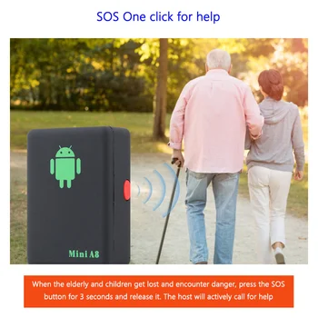 Устройство за защита от загуба на данни за възрастните хора и децата, интелигентен точност позиционер A8, SOS един клик за получаване на помощ, GPS локатор, проследяване на заявка